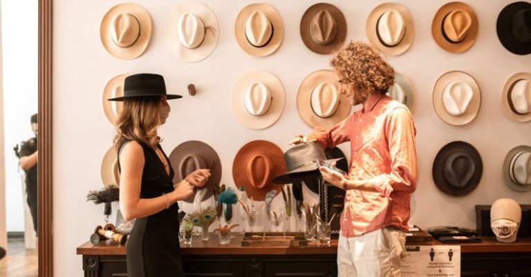 Material Selection - A Couple Shopping for Hats